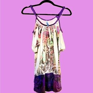 Women's Multicolor Open Sleeve Top